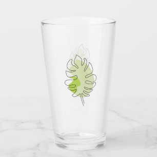 Kute one line art tropical geïsoleerd foliage gree glas