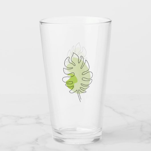 Kute one line art tropical geïsoleerd foliage gree glas (Achterkant)