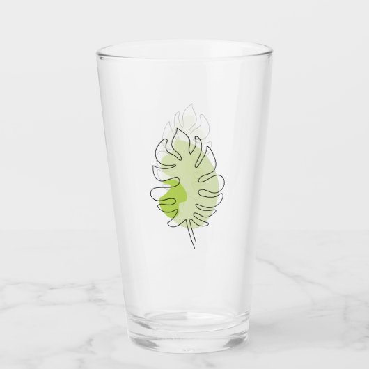 Kute one line art tropical geïsoleerd foliage gree glas (Voorkant)