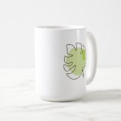 Kute one line art tropical geïsoleerd foliage gree koffiemok (Voorkant rechts)