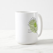 Kute one line art tropical geïsoleerd foliage gree koffiemok (Voorkant rechts)