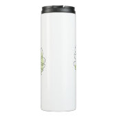 Kute one line art tropical geïsoleerd foliage gree thermosbeker (Achterkant)