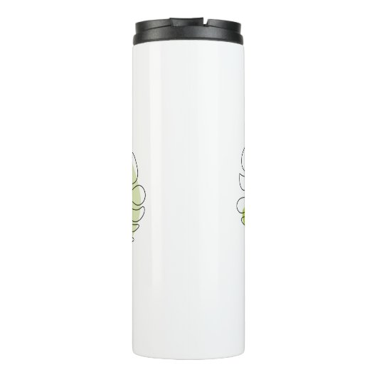 Kute one line art tropical geïsoleerd foliage gree thermosbeker (Achterkant)