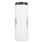 Kute one line art tropical geïsoleerd foliage gree thermosbeker (Achterkant)