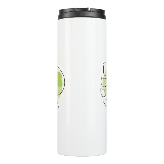 Kute one line art tropical geïsoleerd foliage gree thermosbeker (Achterkant)