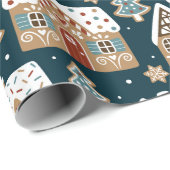 Kute ontbijtkoek voor kerstcadeautjes cadeaupapier (Rol Hoek)