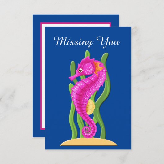 Kute ontbreekt je zeepaardbriefkaart notitiekaartje (Voorkant / Achterkant)