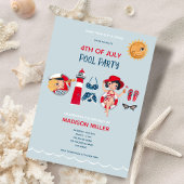 Kute op 4 juli van het poolfeest kaart