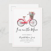 Kute op de Floral Bicycle van de Beweging Nieuw Ad Aankondigingskaart (Voorkant / Achterkant)