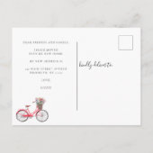 Kute op de Floral Bicycle van de Beweging Nieuw Ad Aankondigingskaart (Achterkant)
