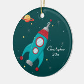 Kute op maat gesneden ruimteraketten keramisch ornament (Links)