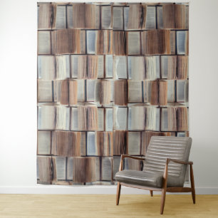 Kute Open Books Pattern Authors Wall Wandkleed