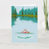 Kute Open Water Swimming Natuur Moederdag Kaart (Voorkant)