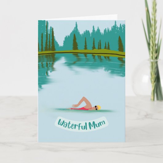 Kute Open Water Swimming Natuur Moederdag Kaart (Voorkant)