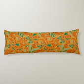 Kute oranje abstracte naadloze bloemen keramische  lichaamskussen (Achterkant)