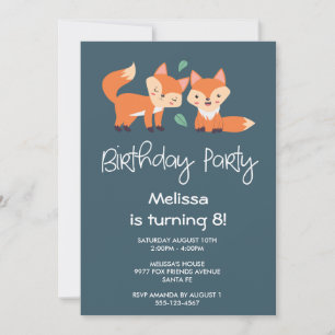 Kute Oranje Foxes Birthday