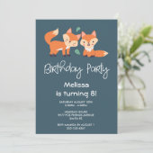 Kute Oranje Foxes Birthday (Staand voorkant)