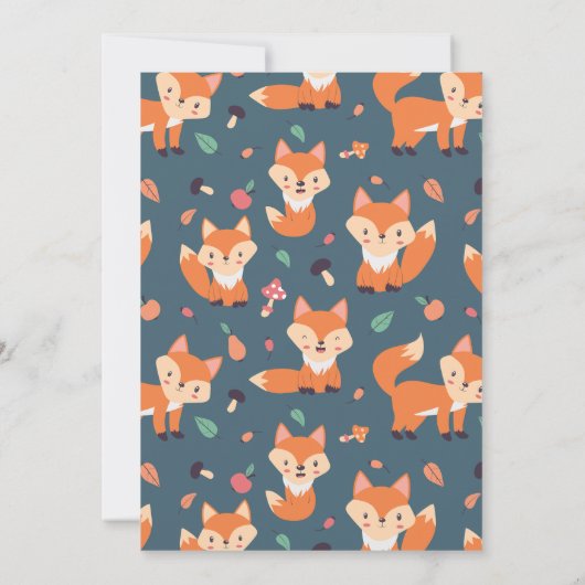 Kute Oranje Foxes Birthday (Achterkant)