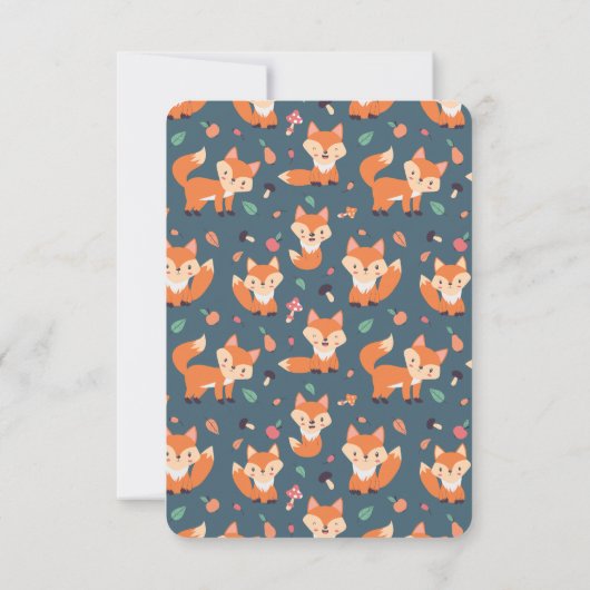 Kute Oranje Foxes Birthday Save The Date (Achterkant)