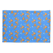 Kute oranje goudvis op blauwe cartoon illustratie kussensloop (Achterkant)