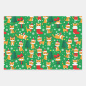 Kute Oranje kerstkaarten met kerstinslag Inpakpapier Vel (Voorkant 3)