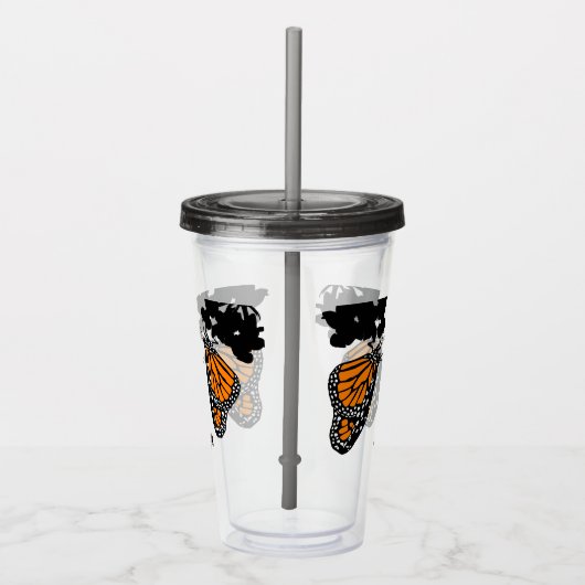 Kute Oranje Monarch Butterfly Acryl Drinkbeker (Rechts)