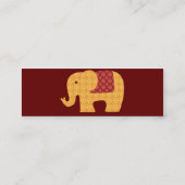 Kute Oranje ventilator Elephant op Red Mini Visitekaartje (Achterkant)