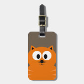 Kute Oranje vetkat met taap en naam Bagagelabel (Voorkant verticaal)