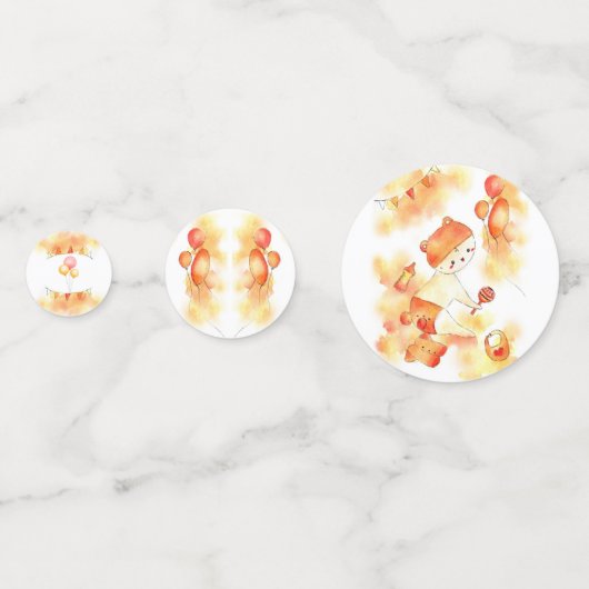 Kute Oranje Waterverf Baby ballonspeelgoed Conf. Confetti (Voorkanten)