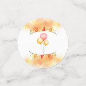 Kute Oranje Waterverf Baby ballonspeelgoed Conf. Confetti (Kleine voorkant)