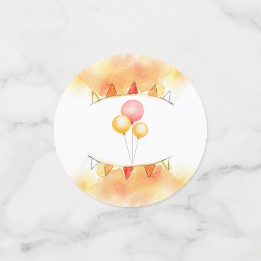 Kute Oranje Waterverf Baby ballonspeelgoed Conf. Confetti (Kleine voorkant)