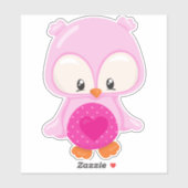 Kute Owl, Baby Owl, Owl in liefde, hart Sticker (Vel)