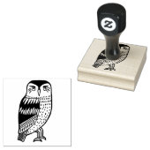 Kute Owl Bird Hand Drage CUSTOMIZE IT Rubberstempel (Gestempeld)