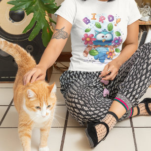 Kute Owl Bird met Flowers T-shirt