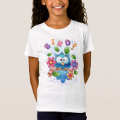 Kute Owl Bird met Flowers T-shirt (Voorkant)