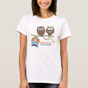 Kute Owl Cartoon T-Shirt Dare is anders