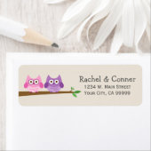 Kute Owl Couple Love Return Address Labels (Insitu)