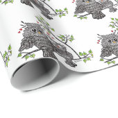 Kute Owl Couple Wrapping Paper Cadeaupapier (Rol Hoek)