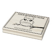 Kute Owl, Custom Business, Large Rubberstempel (Stempel)
