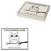Kute Owl, Custom Business, Large Rubberstempel (Gestempeld)