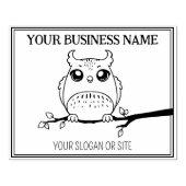 Kute Owl, Custom Business, Large Rubberstempel (Afrduk)