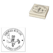 Kute Owl Custom Handmade with love, Rubberstempel (Gestempeld)
