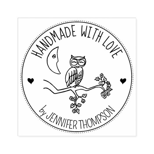 Kute Owl Custom Handmade with love, Rubberstempel (Afrduk)