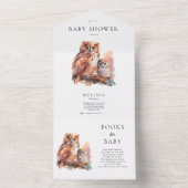 Kute Owl de Uitnodiging van het Baby shower en Boe (Binnen)