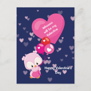 Kute Owl die mijn Valentijn zal zijn Briefkaart