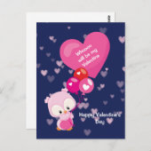 Kute Owl die mijn Valentijn zal zijn Briefkaart (Voorkant / Achterkant)