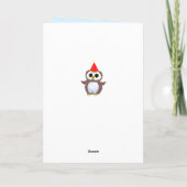 Kute Owl & Editable Birthday Wishes op Light Blue Kaart (Achterkant)