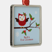 Kute Owl First Kerstmis Custom Ornament (Rechts)