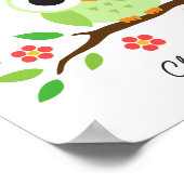 Kute owl-gepersonaliseerde kinderwandkunst voor ki poster (Hoek)