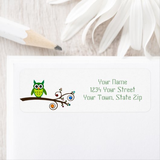 Kute Owl Graphic Return Address Labels (Insitu)